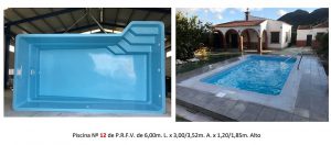 piscina de poliester 6m. x 3m